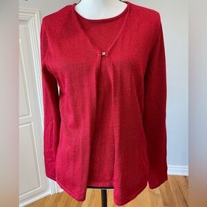 Sag Harbor red sparkle sweater in a size small         2-FER TWINSET tomato girl